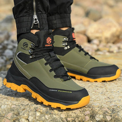 Men's Safety Boots Work Steel Toe Shoes Anti-smash Puncture-Proof Protective Shoes Indestructible Boots Outdoor Waterproof Boots