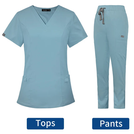 Short Sleeved Hospital Doctor Uniforms Spa Uniforms Dental Clinic Medical Scrubs Suits Pet Grooming Veterinary Nurse Accessories-KarWorkwear