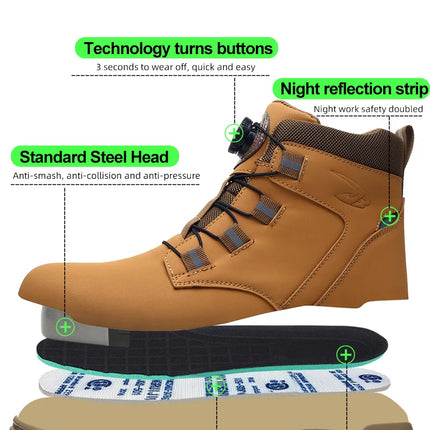 Waterproof Safety Boots Men Indestructible Steel Toe Work Boots Anti-smash Stab-resistant Safety Shoes Biker Botas Para Hombre