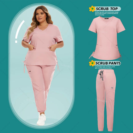 Nurse Uniform Medical Uniforms Nursing Scrubs Set Hospital Doctor Workwear Surgery Suit Spa Top Pants Clinical Dentist Work Wear-KarWorkwear