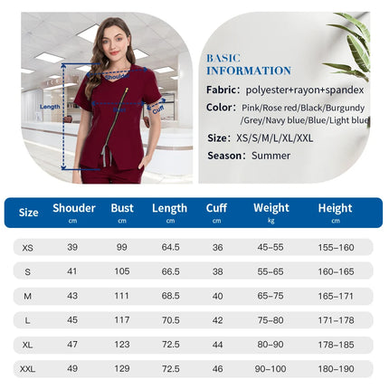 Dental Hospital Medical Scrubs Tops Women V-Neck Surgical Nurse Uniforms Blouse Pet Veterinary Scrubs Workwear Wholesale Prices-KarWorkwear