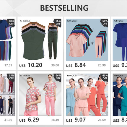 Slim Fit Medical Scrubs Uniform Women Scrub Sets Nursing Accessories Hospital Surgery Gowns Dental Clinic Beauty Salon Workwear-KarWorkwear