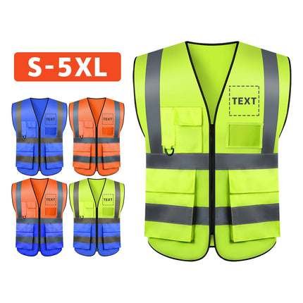 Custom Your Text Logo Reflective Safety Vest Multi-pocket Traffic Vest Railway Coal Miners Uniform Breathable Security Uniform-KarWorkwear