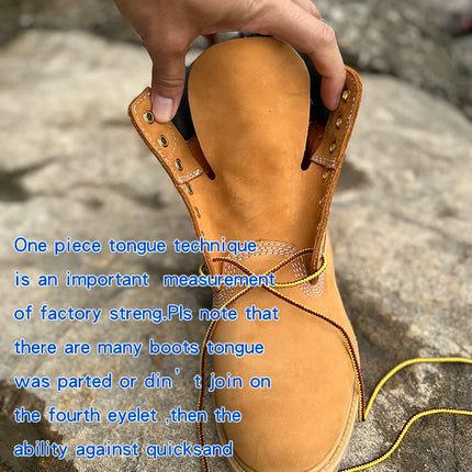 New Work Boots Men's Original Comfy Shoes Outdoor Hiking Leather Casual Shoes For Men Basic Boots Waterproof Yellow Boots