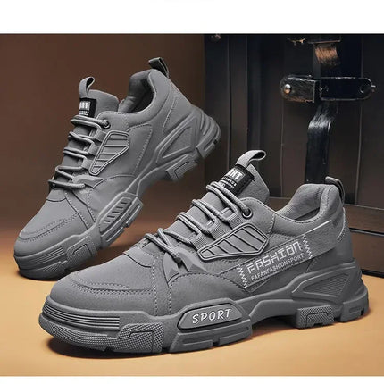 Men's Work Boots with PU Leather Are Versatile Trendy High-quality Comfortable and Feature A Retro Style with Round Toe