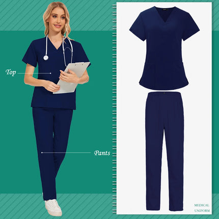 Aesthetic Uniforms Woman Scrubs Set Medical Top Jogger Pants Medical Uniforms Sets Pet Clinic Veterinary Work Wear Surgical Gown-KarWorkwear