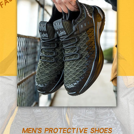Size 50 Steel Toe Boots For Men Indestructible Safety Work Shoes Lightweight Steel Toe Sneakers Puncture Proof  Male Footwear-KarWorkwear