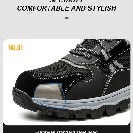 Latest 2023 Steel Toe Cap Climbing Shoes Indestructible Anti Nail Safety Work Shoes Anti Smashing Male Footwear Boots-KarWorkwear