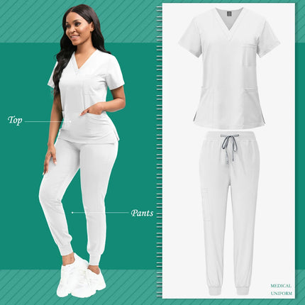 Cleaning Uniform for Women Nursing Scrub Top Pants Medical Suit Pediatric Nanny Work Wear Operating Room Surgical Gown Wholesale-KarWorkwear