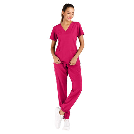 Anti-Wrinkle Soft Premium Fabric Polyester Rayon Spandex Washable Nursing Scrub Set for Womens Nursing Scrub Uniforms-KarWorkwear