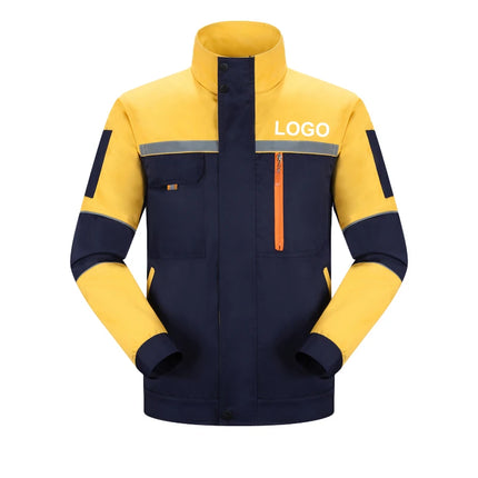 Mens Factory Work Shirt Uniform Long Sleeve Turn-Down Collar Workwear Motor Mechanic Repair Workshop Two-pocket T-shirts Tops-KarWorkwear