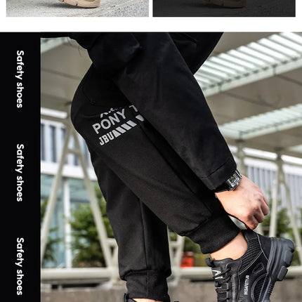 Work Shoes Hollow Breathable Steel Toe Boots Lightweight Safety Work Shoes Anti-slippery For Men Women Male Work Sneaker