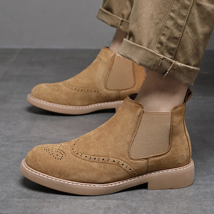 Men's Boots Stylish High Top Boots Are Versatile  Lightweight  Anti Slip  Wear-resistant  and  All Season Outdoor Work Shoes