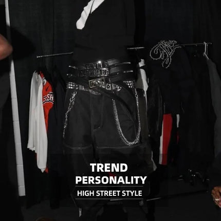 MIJKO Black Original Cow Jeans Wood Trousers Bright Line Design Comfortable Fit Workwear Casual Pants ZJ118