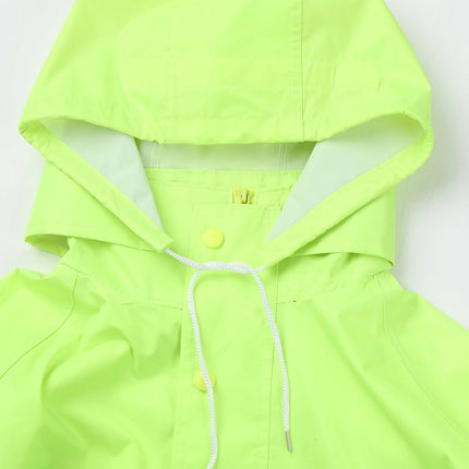 Adult Solid Color Raincoat Long Sleeve Hooded Reflective Stripe Jacket Traffic Office/Firefighter Work Uniform Emergency Poncho-KarWorkwear