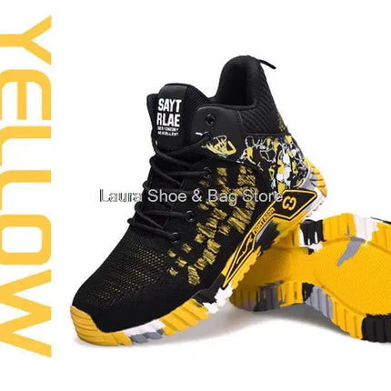 High Top Safety Shoes Men Steel Toe Work Shoes Men Women Work Safety Boots Anti Smash Safety Indestructible Work Boot Breathable