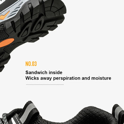 Latest 2023 Steel Toe Cap Climbing Shoes Indestructible Anti Nail Safety Work Shoes Anti Smashing Male Footwear Boots-KarWorkwear