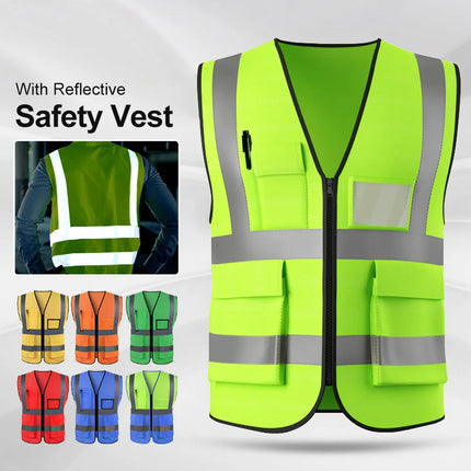 High Visibility Security Reflective Vest Multi-pocket Traffic Vest Miners Uniform Construction Workwear Outdoor Cycling Custom-KarWorkwear