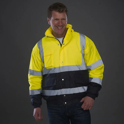 High Visibility Reflective  Jacket Men Waterproof Thickened Safety Coat for Outdoor Work Hi Vis Workwear Bomber Jacket