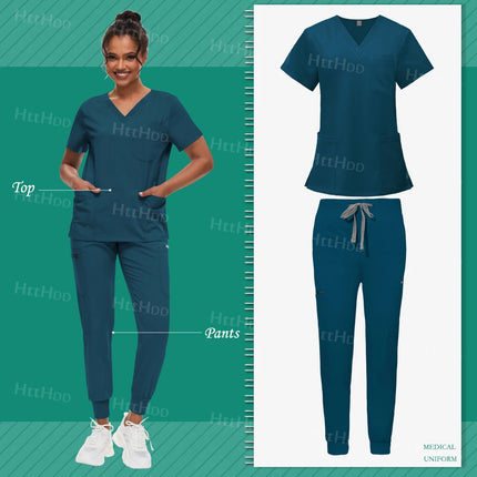 Scrub Sets Uniform Women Joggers Hospital Accessories Medical Surgical Gown Pharmacy Healthcare Work Wear Unisex Mens Scrub Soft-KarWorkwear
