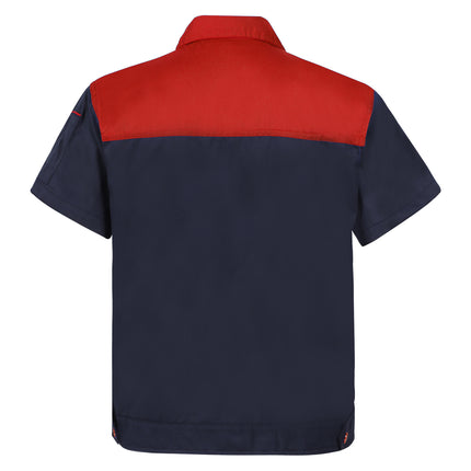 Men Women Short Sleeve Work Coat Workshop Shirts Motor Mechanic Uniform with Two-pocket T-shirts Man Workshop Overalls Top-KarWorkwear
