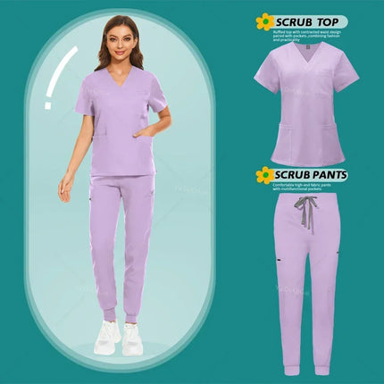 High Quality Suit Medical Nurse Uniforms Multicolor Scrubs Set Beauty Salon Spa Work Clothes Surgical Gowns Nursing Accessories-KarWorkwear