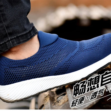 New 2022 Summer Breathable Men Casual Shoes Steel Toe Cap Indestructible Safety Working Shoes Outdoor Men Footwear-KarWorkwear