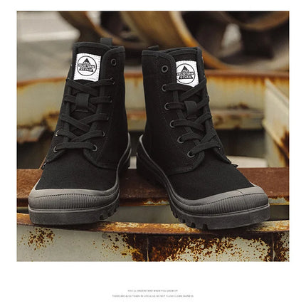 New Fashion High-top Mens Boots Outdoor Comfortable Mens Casual Boots Jungle Mountaineering Men Shoes Wide Bottom Platform Boots-KarWorkwear