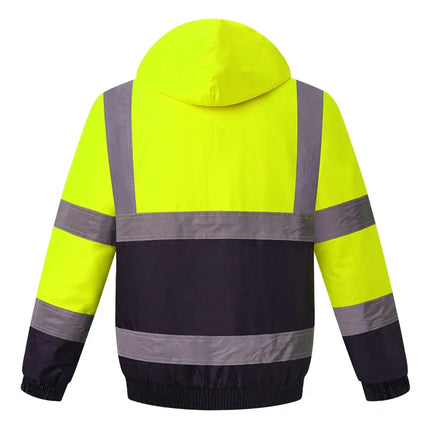 High Visibility Reflective  Jacket Men Waterproof Thickened Safety Coat for Outdoor Work Hi Vis Workwear Bomber Jacket