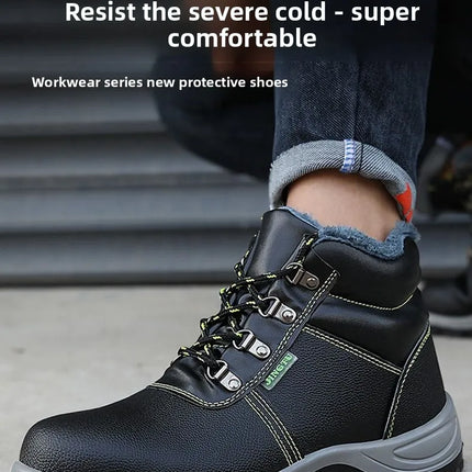 High Quality Safety Shoes for Men Woman Autumn Winter Thickened Warm Boots Woman Sneakers Anti-smashing Steel Toe Cap Puncture