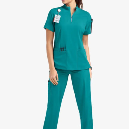 Unisex Medical Uniforms for V-neck Nurse Scurbs set Women Hospital Doctor Workwear Oral Dental Surgery Work Uniform short sleeve-KarWorkwear