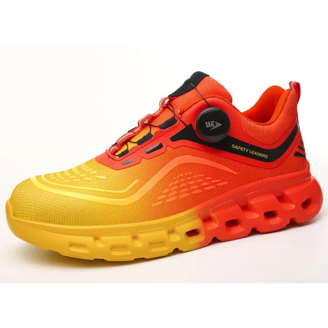 Fashion Rotating Button Men Work Safety Shoes Puncture-Proof Steel Toe Cap Sneakers Indestructible Protective Male Boots-KarWorkwear