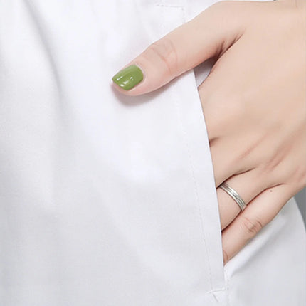Solid Color Work Pants High Quality Women's Elastic Waist Doctor White Scrub Pants Spring Autumn Nurse Dental Care Uniform Pants-KarWorkwear