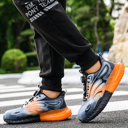 New Men's Safety Shoes with Rotating Buttons,working Sports Shoes, Protective Boots, Parker Steel Shoes,casual Ring Shoes-KarWorkwear