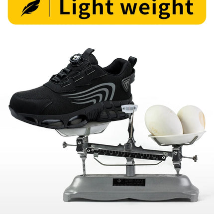 Rotary button new safety shoes for men, anti-impact and anti-piercing work shoes, fashionable men's sports shoes, and safety pro