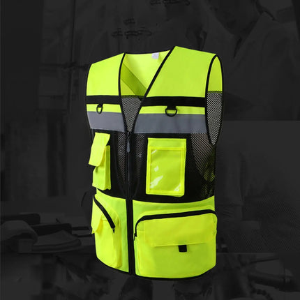 Reflective Vest with Pockets Comfortable for Parking Attendants Yellow L