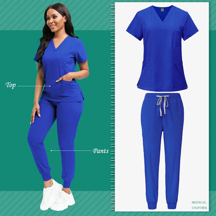 Cleaning Uniform for Women Nursing Scrub Top Pants Medical Suit Pediatric Nanny Work Wear Operating Room Surgical Gown Wholesale-KarWorkwear