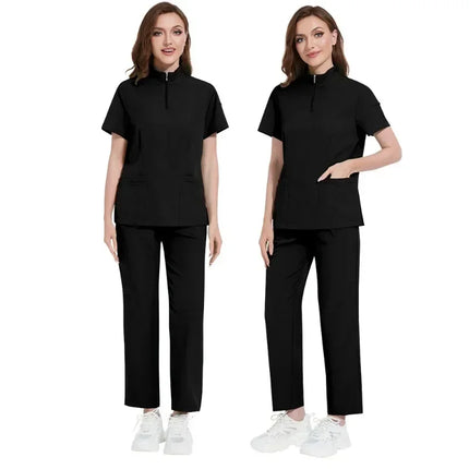 Hospital Doctor Nursing Uniform Women Wholesale Casual Short Sleeved V-neck Jogger Suits Nurse Pharmacy Working Medical Uniforms-KarWorkwear