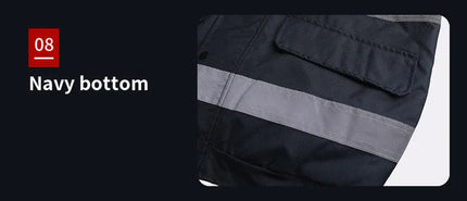 High Visibility Reflective  Jacket Men Waterproof Thickened Safety Coat for Outdoor Work Hi Vis Workwear Bomber Jacket