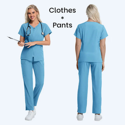 Pharmacist Operating Room Scrub Nursing Set Doctor Solid Color Surgical Gown Breathable Scrub Medical Uniform Lab Nurse Overalls