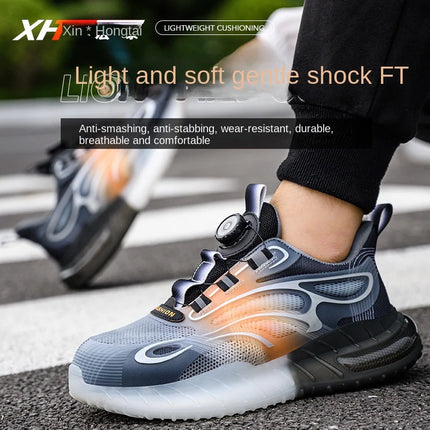 New Men's Safety Shoes with Rotating Buttons,working Sports Shoes, Protective Boots, Parker Steel Shoes,casual Ring Shoes-KarWorkwear