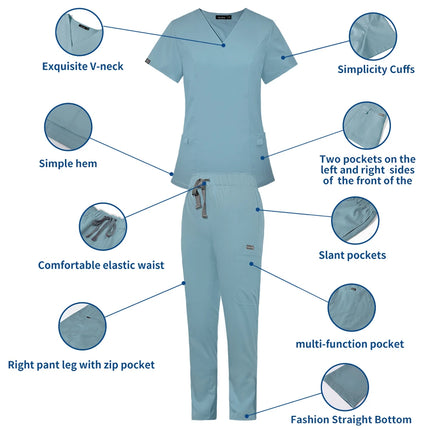 Short Sleeved Hospital Doctor Uniforms Spa Uniforms Dental Clinic Medical Scrubs Suits Pet Grooming Veterinary Nurse Accessories-KarWorkwear