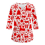 Women Medical Uniforms Christmas 3D Printing Long Sleeve Tops Fashion Hospital Working Scrubs Medical Supplies Nurse Nursing Clo-KarWorkwear