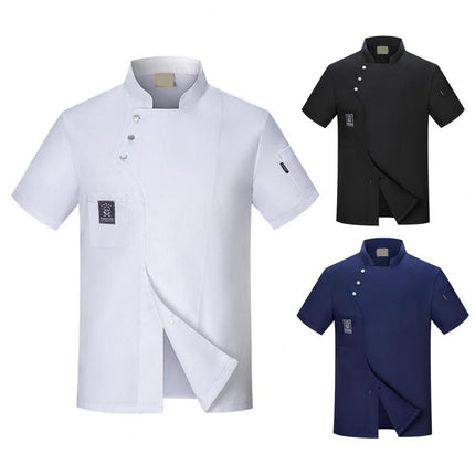 Chef Uniform Short Sleeves Soft Plus Size Bakery Restaurant Chef Uniform Work Clothes Chef Shirt Kitchen Work Attire-KarWorkwear