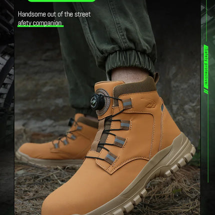 Waterproof Safety Boots Men Indestructible Steel Toe Work Boots Anti-smash Stab-resistant Safety Shoes Biker Botas Para Hombre