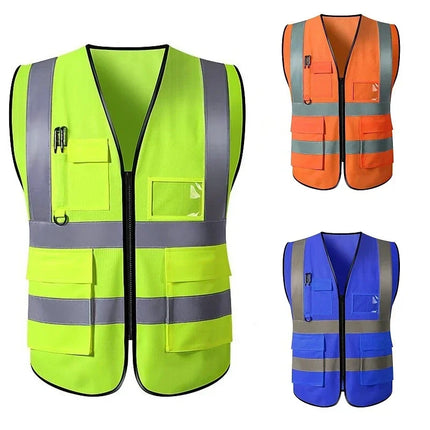 Reflective Safety Vest Bright Color Multi-pocket Traffic Vest Railway Coal Miners Uniform Breathable Reflective Vest-KarWorkwear