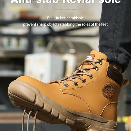 Men Protective Boots Steel Toe Shoes Anti-smash Anti-puncture Work Boots Safety Shoes Indestructible Winter Boots Waterproof-KarWorkwear