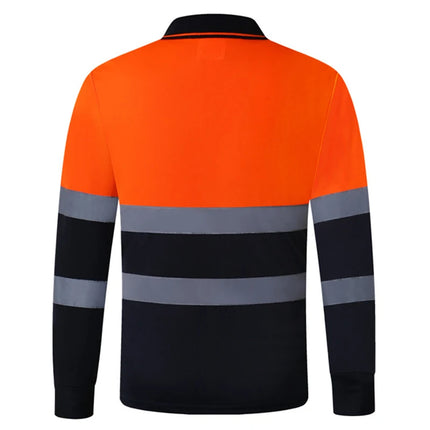 Security Reflective Shirts for Men Hi Viz Vis Shirt with Pocket Two Tone Workwear High Visibility Reflective Clothes