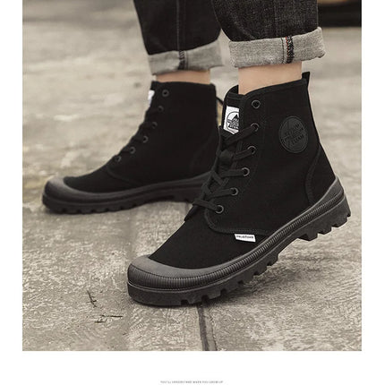 New Fashion High-top Mens Boots Outdoor Comfortable Mens Casual Boots Jungle Mountaineering Men Shoes Wide Bottom Platform Boots-KarWorkwear