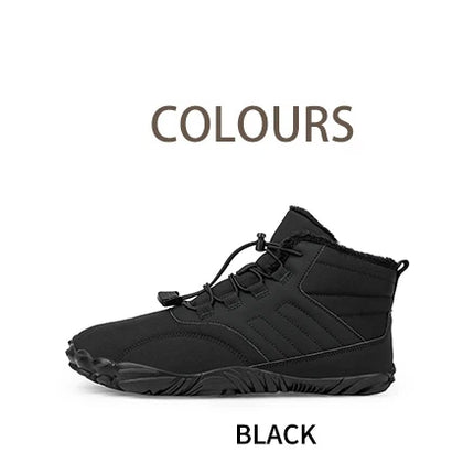Snow Boots Men Winter Shoes Barefoot Ankle Boots 36-46 Couple Snow Shoes Outdoor Hiking Shoes Fur Warm Plush Boots